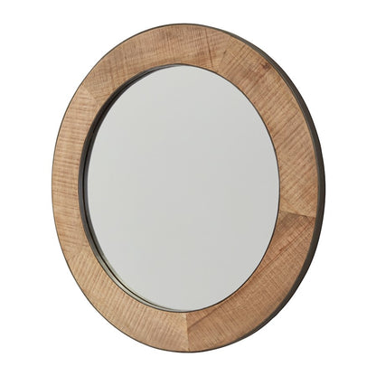 Capital Lighting Mirror, Natural Rough Sawn Wood with Zinc Metal