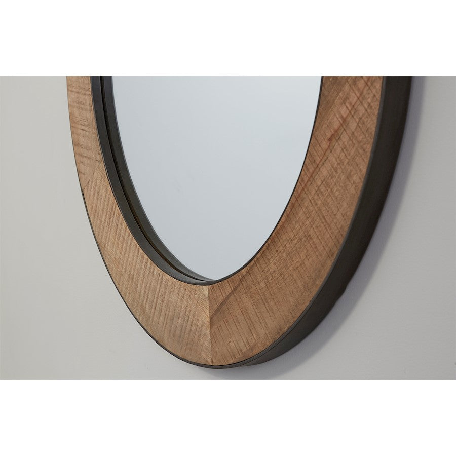 Capital Lighting Mirror, Natural Rough Sawn Wood with Zinc Metal