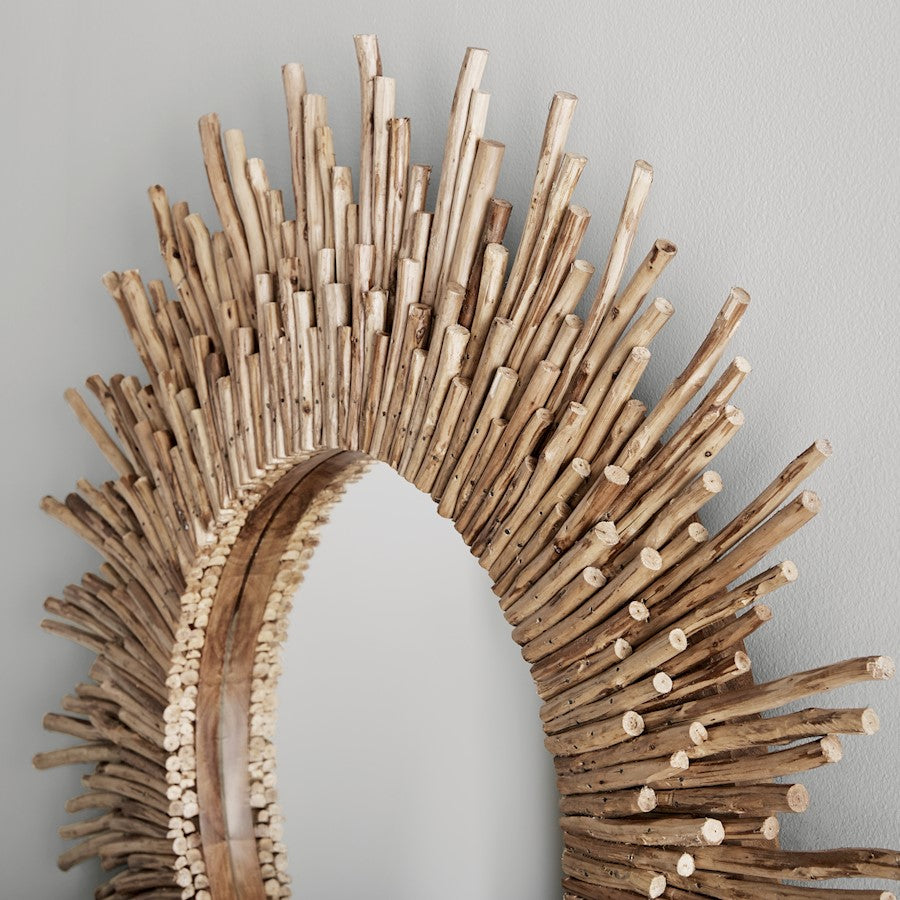 Capital Lighting Round Decorative Mirror, Natural Eucalyptus