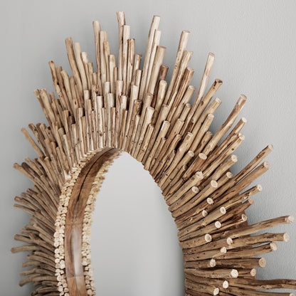 Capital Lighting Round Decorative Mirror, Natural Eucalyptus