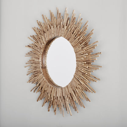 Capital Lighting Round Decorative Mirror, Natural Eucalyptus
