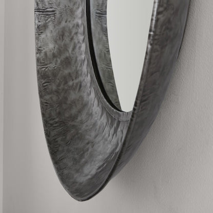 Capital Lighting Round Decorative Mirror, Hammered Aged Zinc