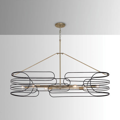 Capital Lighting Arlo 6 Light Island, Aged Brass and Black