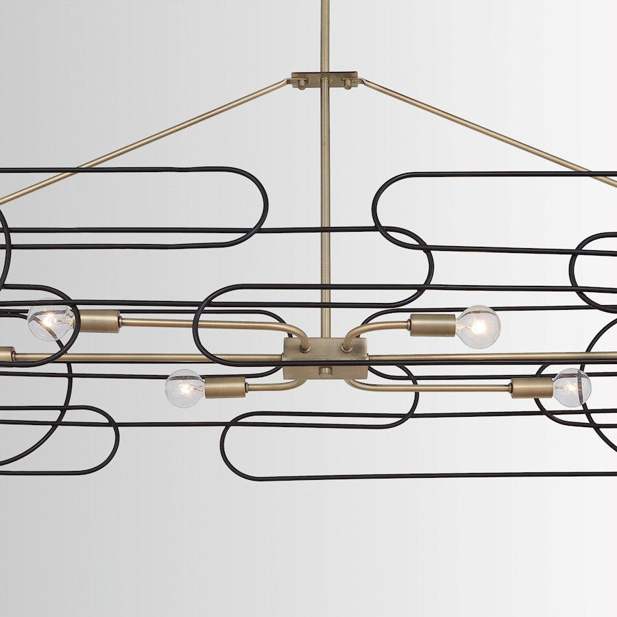 Capital Lighting Arlo 6 Light Island, Aged Brass and Black