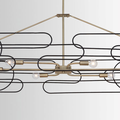 Capital Lighting Arlo 6 Light Island, Aged Brass and Black