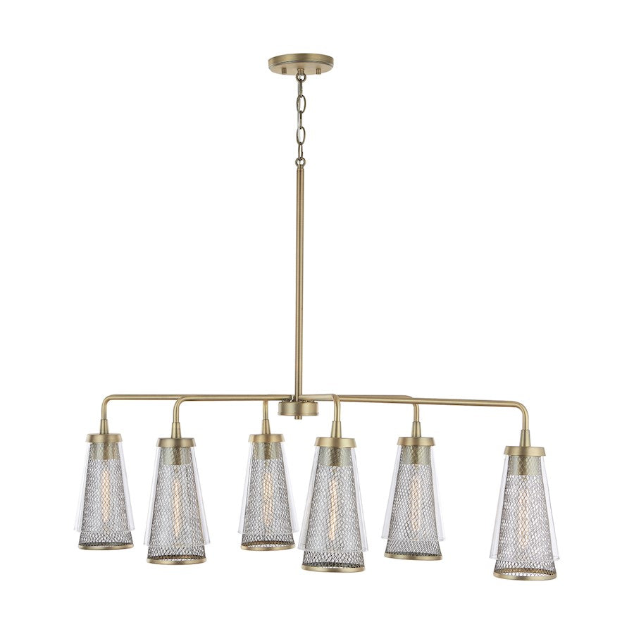 Capital Lighting Abbott 6 Light Island, Aged Brass