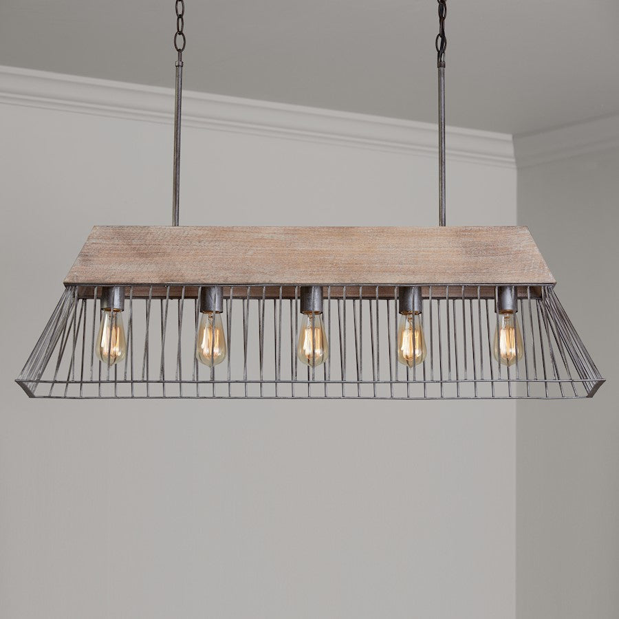Capital Lighting Russell 5 Light Island, Urban Wash