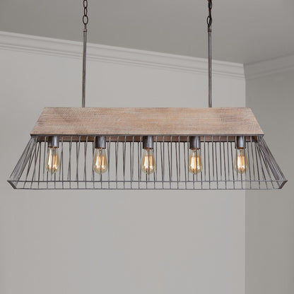 Capital Lighting Russell 5 Light Island, Urban Wash