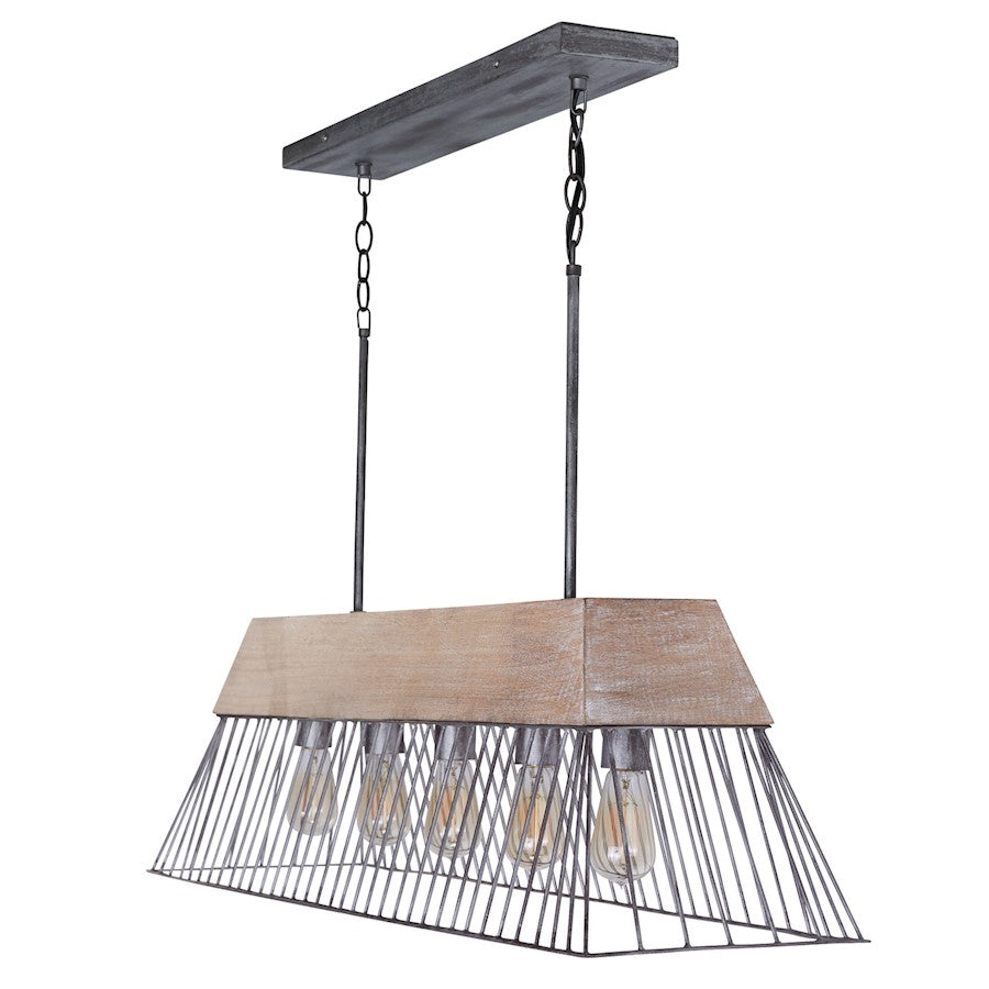 Capital Lighting Russell 5 Light Island, Urban Wash