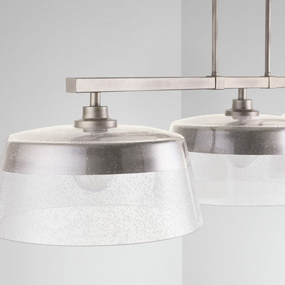 Capital Lighting Decker 3-Light Island, Washed Grey/Clear Seeded