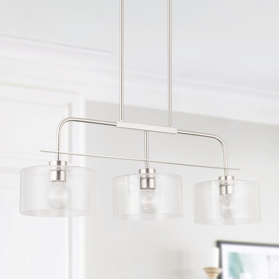 Capital Lighting 3-Light Large Island, Clear Seeded