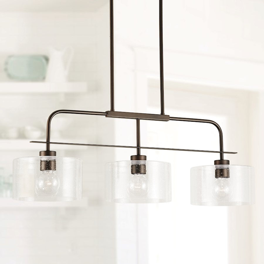 Capital Lighting 3-Light Large Island, Clear Seeded