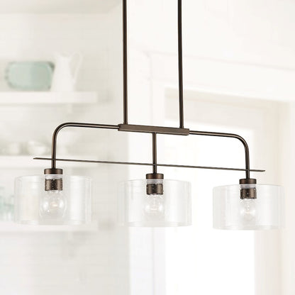 Capital Lighting 3-Light Large Island, Clear Seeded