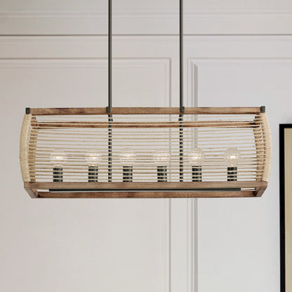 Capital Lighting Jacob 6 Light Island, Grey Wash and Iron Silk