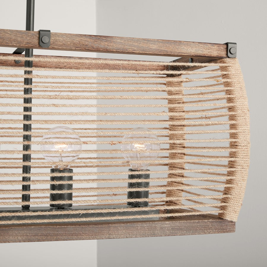 Capital Lighting Jacob 6 Light Island, Grey Wash and Iron Silk
