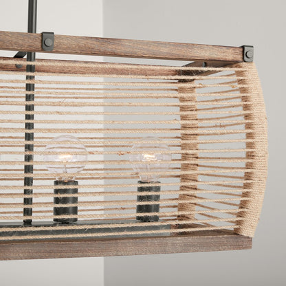 Capital Lighting Jacob 6 Light Island, Grey Wash and Iron Silk