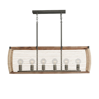 Capital Lighting Jacob 6 Light Island, Grey Wash and Iron Silk