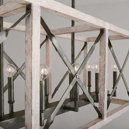 Capital Lighting Remi 12-Light Island, Brushed White Wash Nordic Iron