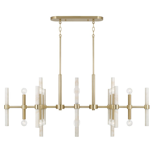 Capital Lighting Marlow 16 Light Linear Chandelier, Matte Brass - 858001MA