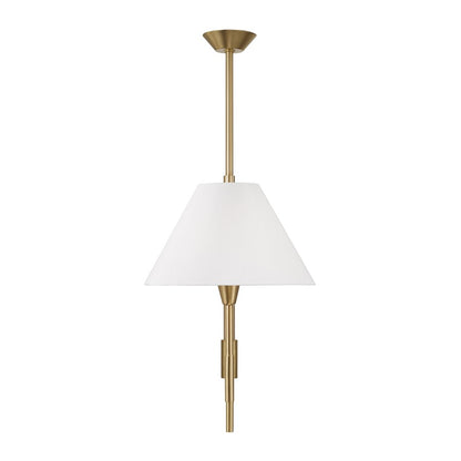 Capital Lighting Leland 2Lt Linear Chandelier, Brass/White Fabric