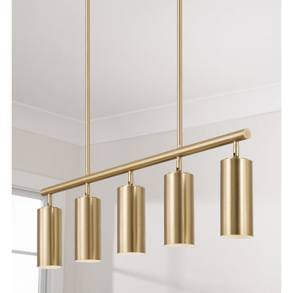 Capital Lighting Robbie 5 Light Linear Chandelier, Aged Brass