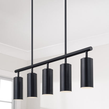 Capital Lighting Robbie 5 Light Linear Chandelier, Matte Black