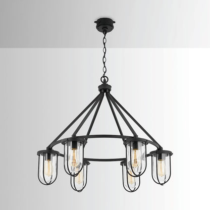 Capital Lighting Corbin 6-Light Outdoor Chandelier, Black
