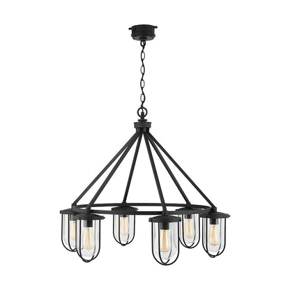 Capital Lighting Corbin 6-Light Outdoor Chandelier, Black