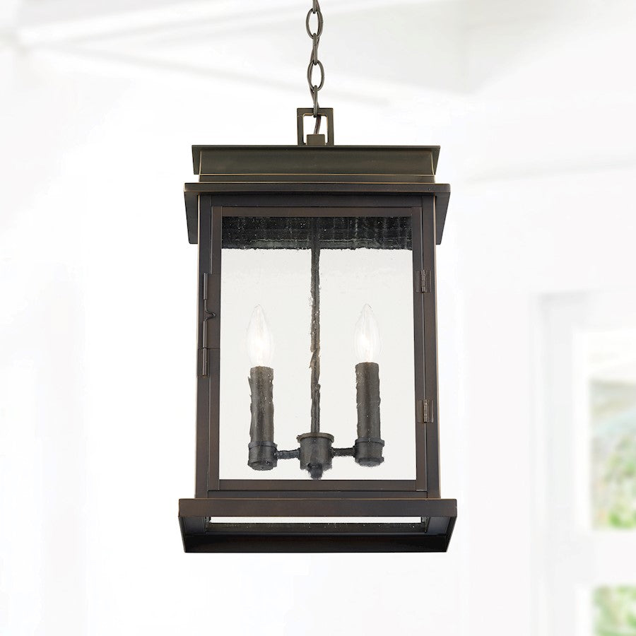 Capital Lighting BoLighton 2-Light Outdoor Hanging , Oiled Bronze/Antiqued