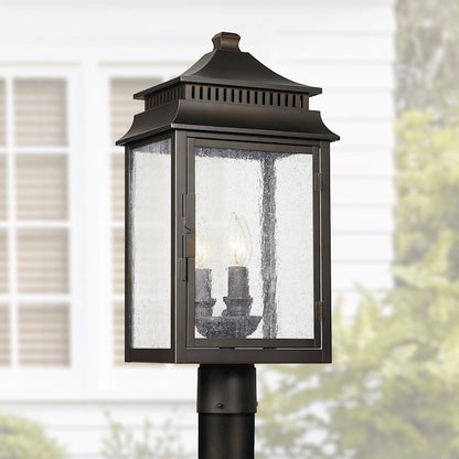 Capital Lighting Sutter Creek 3-Light Outdoor Post Mount, Bronze/Antique