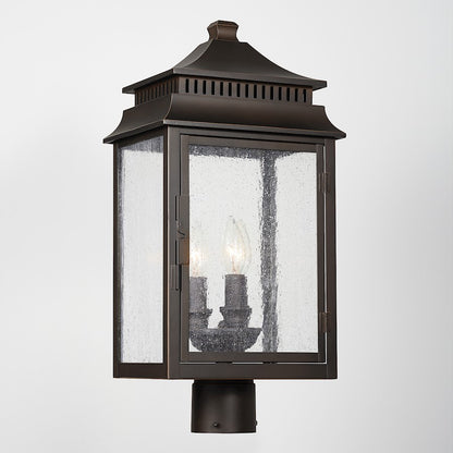 Capital Lighting Sutter Creek 3-Light Outdoor Post Mount, Bronze/Antique