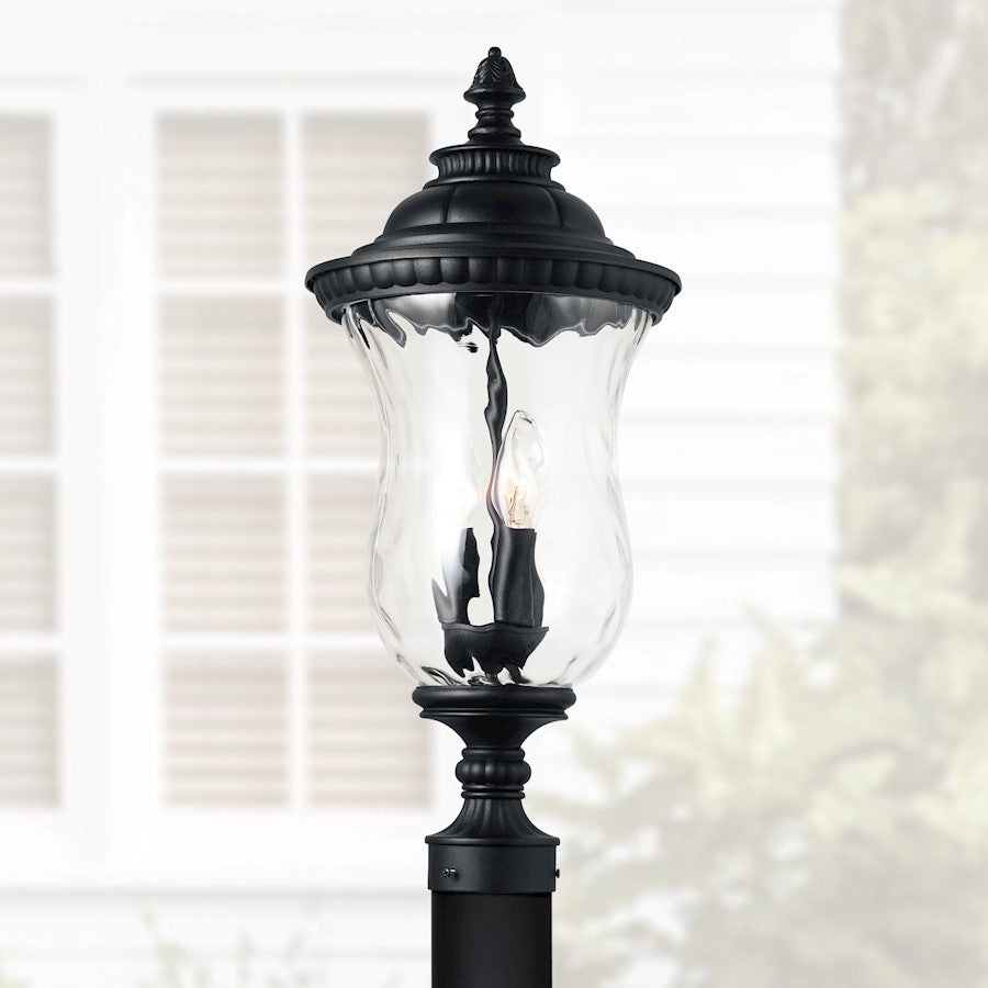 Capital Lighting Ashford 3-Light Outdoor Post Mount, Black/Water