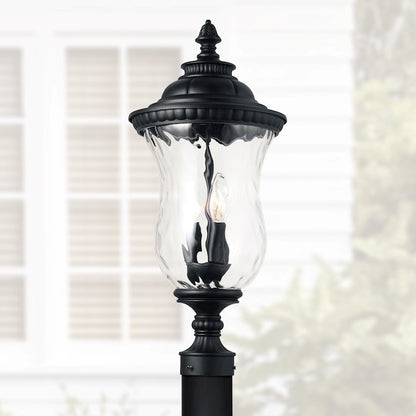 Capital Lighting Ashford 3-Light Outdoor Post Mount, Black/Water