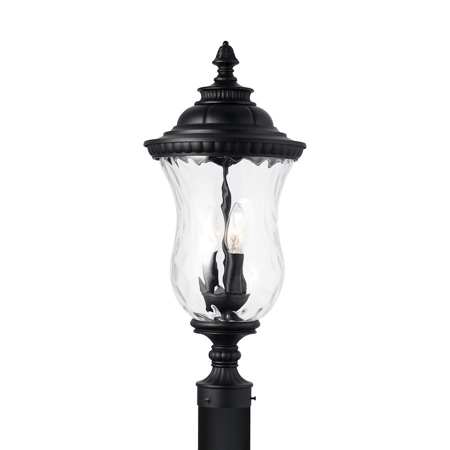 Capital Lighting Ashford 3-Light Outdoor Post Mount, Black/Water