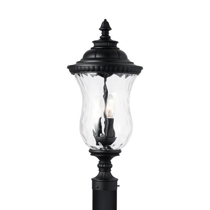 Capital Lighting Ashford 3-Light Outdoor Post Mount, Black/Water