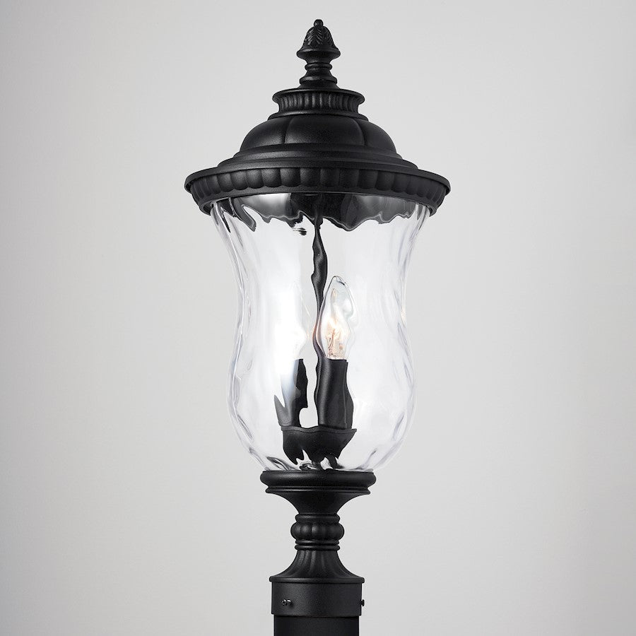 Capital Lighting Ashford 3-Light Outdoor Post Mount, Black/Water