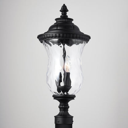 Capital Lighting Ashford 3-Light Outdoor Post Mount, Black/Water