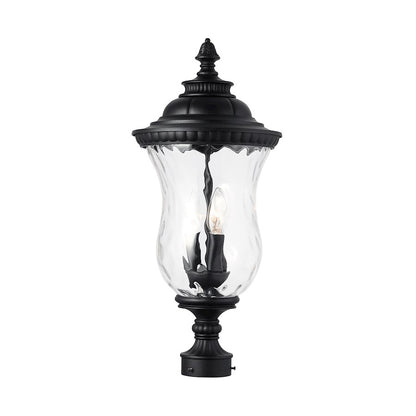 Capital Lighting Ashford 3-Light Outdoor Post Mount, Black/Water