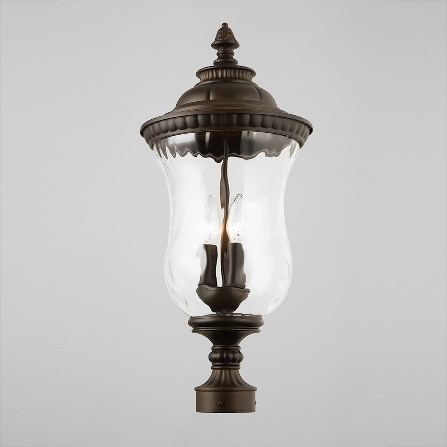 Capital Lighting Ashford 3-Light Outdoor Post Mount, Oiled Bronze/Water
