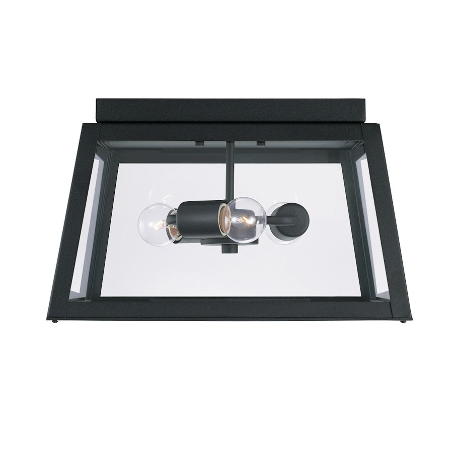 Capital Lighting Leighton 3 Light Outdoor Flush Mount, Clear