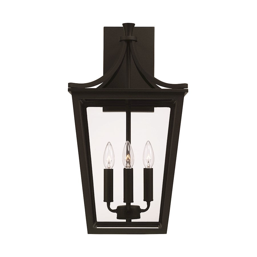 Capital Lighting Adair 4 Light Outdoor Post Lantern, Black/Clear