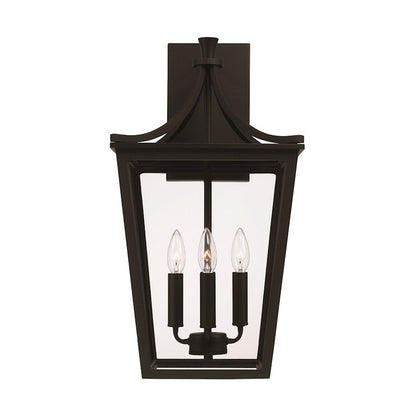 Capital Lighting Adair 4 Light Outdoor Post Lantern, Black/Clear