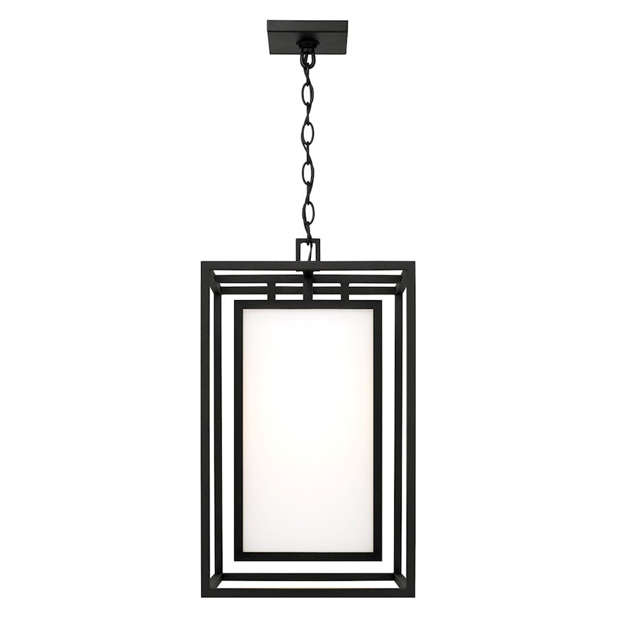 Capital Lighting Aiden 1Lt Outdoor Hanging Lantern, Black/Soft White