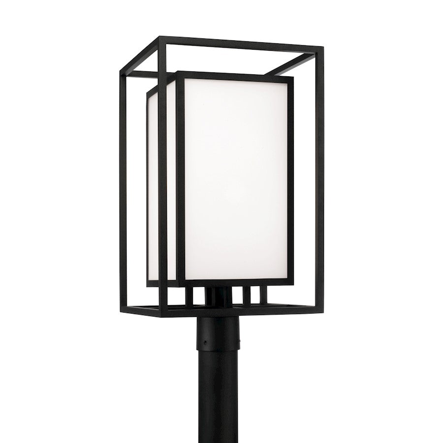 Capital Lighting Aiden 1Lt Outdoor Post Lantern, Black/Soft White - 953115BK