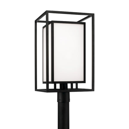 Capital Lighting Aiden 1Lt Outdoor Post Lantern, Black/Soft White - 953115BK