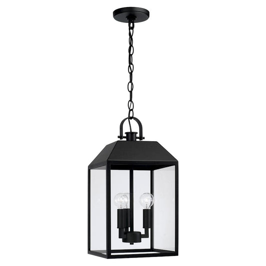 Capital Lighting Nelson 3Lt Outdoor Hanging Lantern, Black/Clear - 953434BK