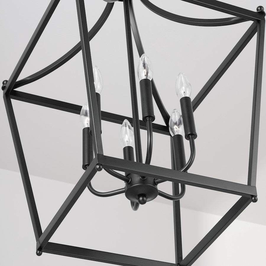 6 Light Foyer, Matte Black