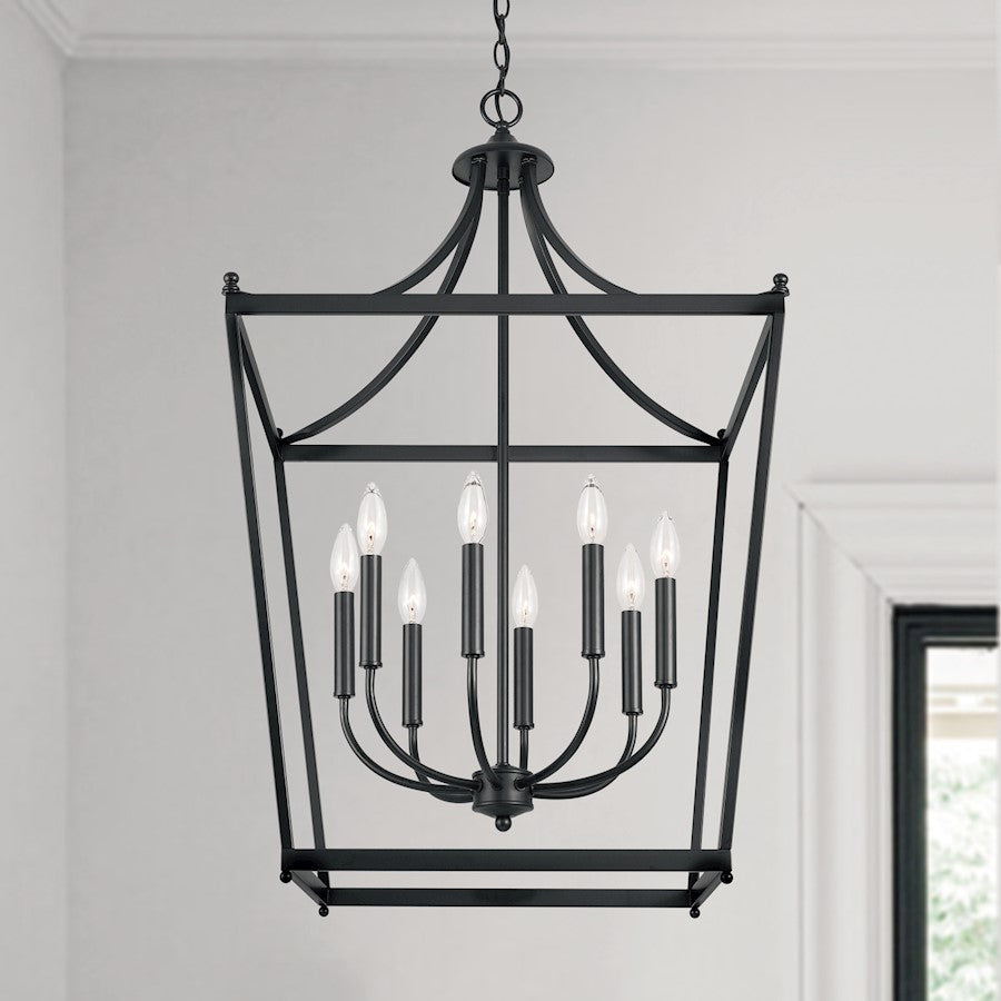 8 Light Foyer, Matte Black