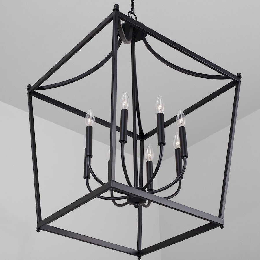 8 Light Foyer, Matte Black