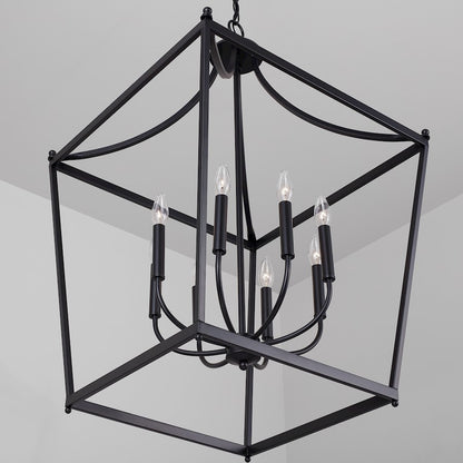 8 Light Foyer, Matte Black